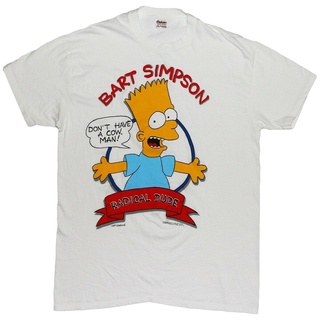 เสื้อยืด ผ้าฝ้าย ลาย Bart Simpson Radical Dude S to P1349 สไตล์วินเทจ สําหรับผู้ชาย O65YT671231สามารถปรับแต่งไ