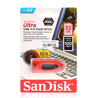 32GB SanDisk CRUZER ULTRA (SDCZ48) USB 3.0Red