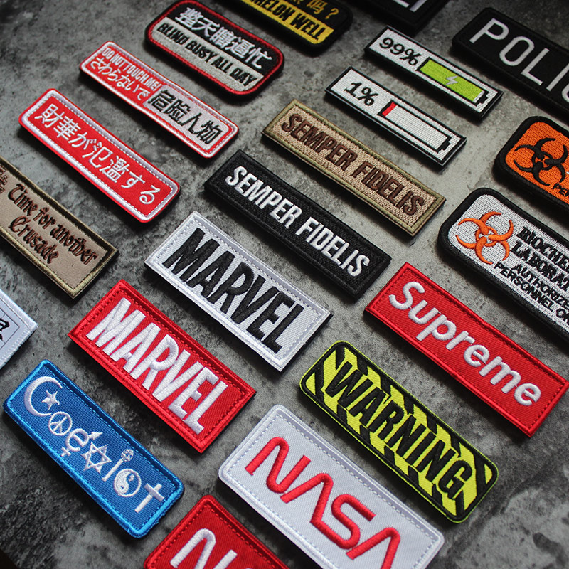 ~ ปลอกแขนแถบยาว Morale Patche 3D เย็บปักถักร้อย Patch /Badges/Embblem ตกแต่งสําหรับแจ็คเก็ตกางเกงยีนส์กระเป๋าเป้สะพายหลัง