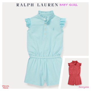 RALPH LAUREN EYELET COTTON MESH ROMPER ( BABY GIRL )