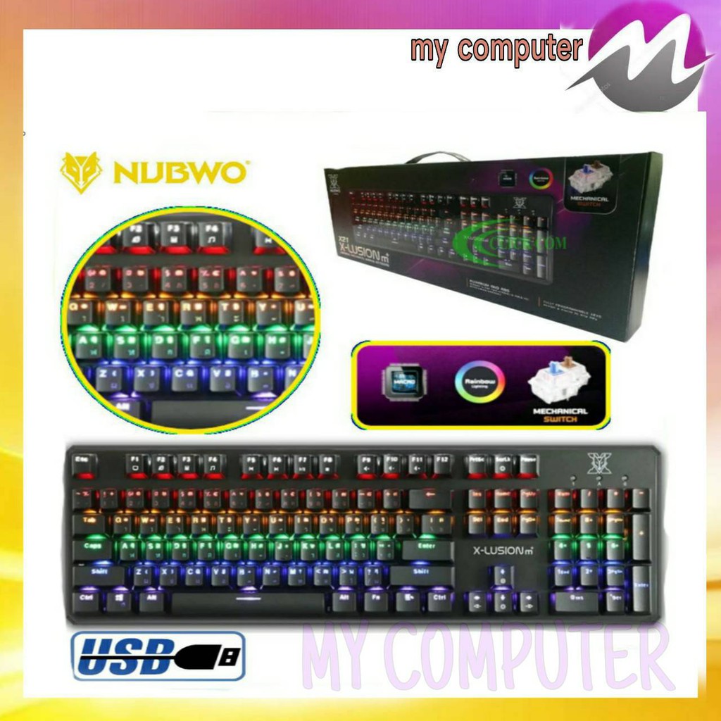 NUBWO X21 X-LUTION KEYBOARD GAMING (ฺBlue Switch)