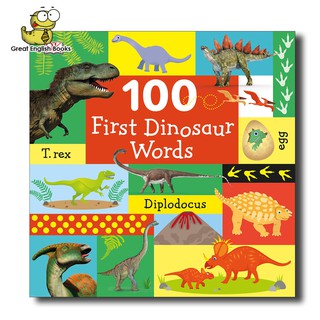 (ใช้โค้ดรับcoinคืน10%ได้) พร้อมส่ง  **สินค้าลิขสิทธิ์แท้** บอร์ดบุ๊คเล่มใหญ่ 100 First Dinosaur Words Board book – Illustrated