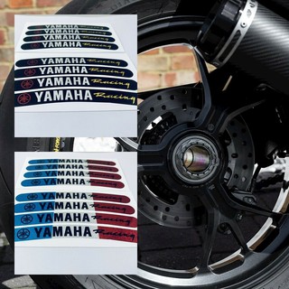 [8 ชิ้น] สติ๊กเกอร์ติดขอบล้อมอเตอร์ไซค์ Yamaha Racing งานฟอยล์ พรีเมี่ยม สะท้อนแสง สติกเกอร์ แต่งวงล้อ ติดล้อแม็ก แต่งรถ