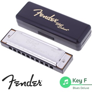 Fender® Blues Deluxe ฮาร์โมนิก้า คีย์ F / 10 ช่อง (Blues Deluxe Harmonica Key F) + ฟรีเคส &amp; ผ้าเช็ด