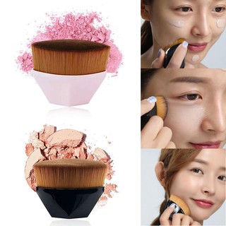 แปรงเกลี่ยรองพื้น​Foundation Brush แปรงลงรองพื้นแปรงแต่งหน้าขนนุ่มพร้อมกล่องใส่​ O-Shape Flat Round Makeup brush