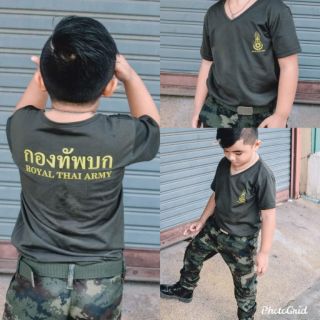 เสื้อยืดทหารเด็ก เสื้อยืดคอกลม