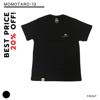 เสื้อยืด MOMO - สีดำ มีกระเป๋า [MM13]