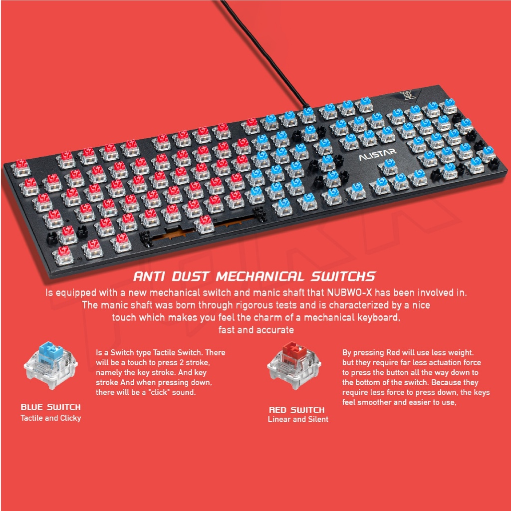 NUBWO ALISTAR X33 คีย์บอร์ดเกมมิ่ง คีย์บอร์ดGaming Keyboard Mechanical ...