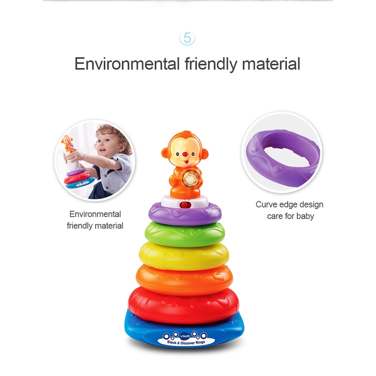 VTech Stacking Toys with Sounds Music Stack Discover Rings Baby 6-36 ปี ...