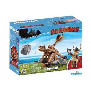 Playmobil 9245 DreamWorks Dragons Gobber with Catapult แอ็คชั่นฟิกเกอร์ ดราก้อน กอบบเบอร์ และปืนมังกร (PM-9245)