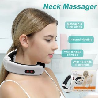 Neck Massage &amp; Relaxationเครื่องนวดคอไฟฟ้า Pulse Massager นวดกระดูกสันหลังส่วนคอ