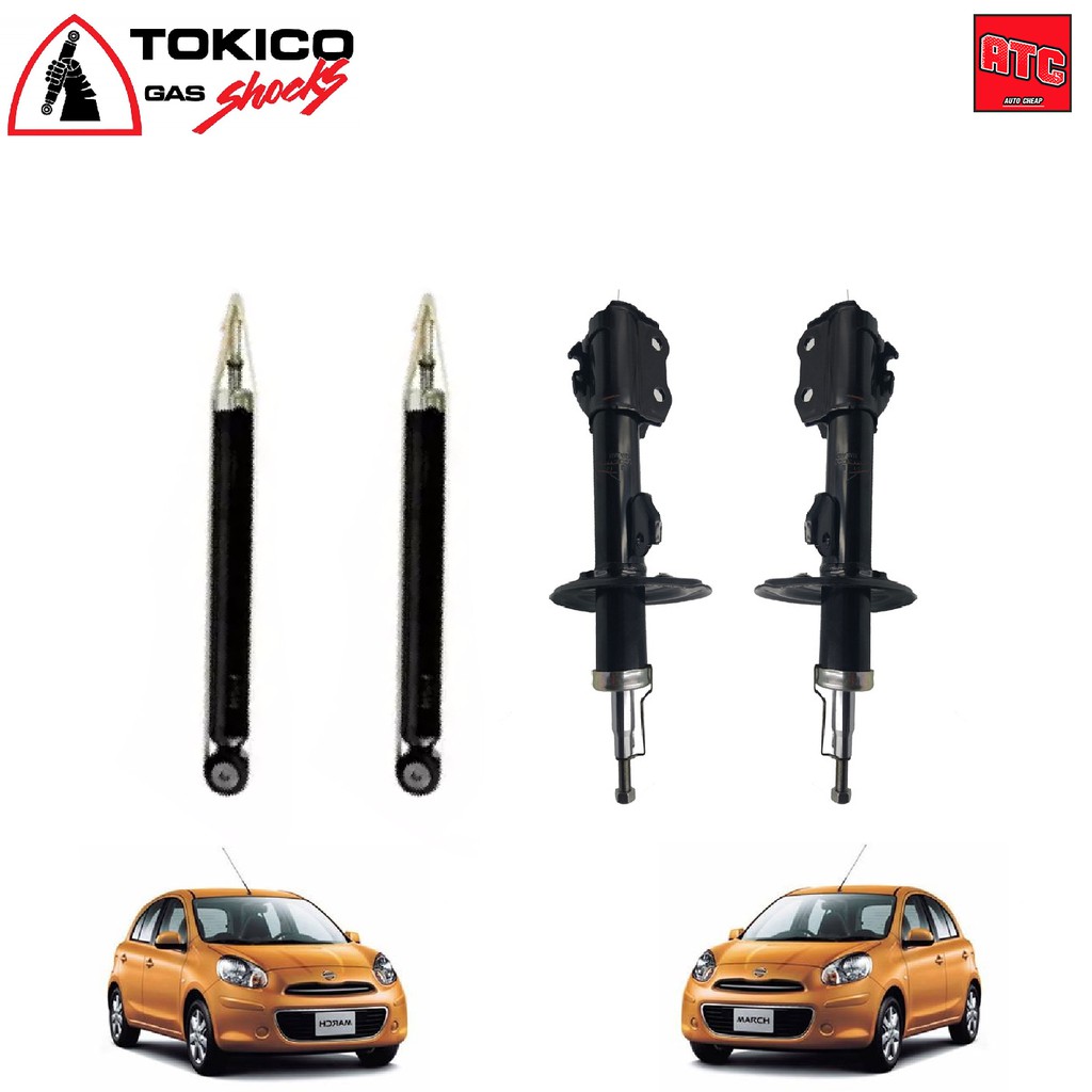 tokico โช๊คอัพ nissan march eco car นิสสัน มาร์ช ปี 2010-2017 หน้า หลัง 1คันรถ gas standard โช๊คอัพแก๊ส