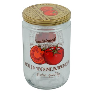 🔥แนะนำ!! ขวดโหลแก้ว ลายมะเขือเทศ 0.66 ลิตร ขวดโหล GLASS CANISTER 0.66L RED TOMATOS