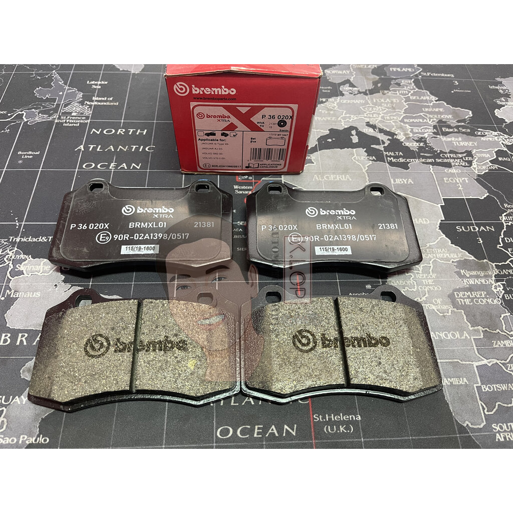 P36 020X ผ้าเบรก-R-แท้ BREMBO รุ่น XTRA : VOLVO S60/ V70 II (ปั๊ม Brembo 4 Pot) R2.5 T AWD, R Sport 
