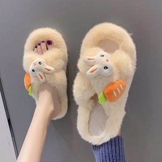 รองเท้าใส่ในบ้าน (Slipper) น่ารัก กระต่าย ผ้าฝ้าย รองเท้าใส่ในบ้านพื้นนุ่มนิ่ม สวมใส่สบายเท้า ไม่เหนื่อยเท้า มี 3 สี