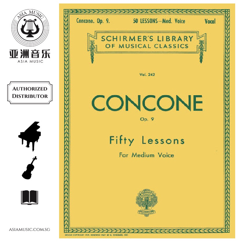 AUTHORZED DISTRIBUTOR - HAL LEONARD - CONCONE 50 LESSONS OP9 - เสียงปานกลาง