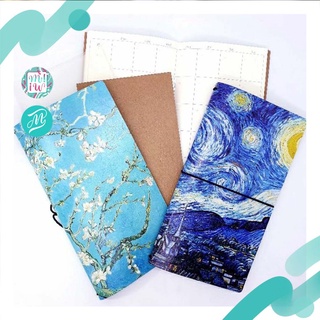 **จำกัด** แพลนเนอร์ สมุดปกหนัง Journal planner Van Gogh Almond Blossoms ขนาด travelers notebook