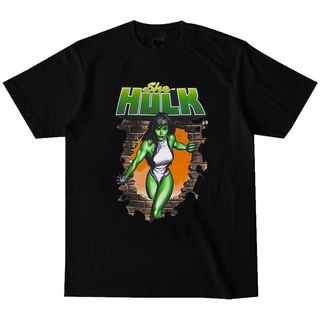 เสื้อยืดคอกลม พิมพ์ลาย Marvel She-Hulk Jennifer สไตล์คลาสสิก สําหรับผู้ชาย และผู้หญิง มีสีดํา สีขาวS-5XL