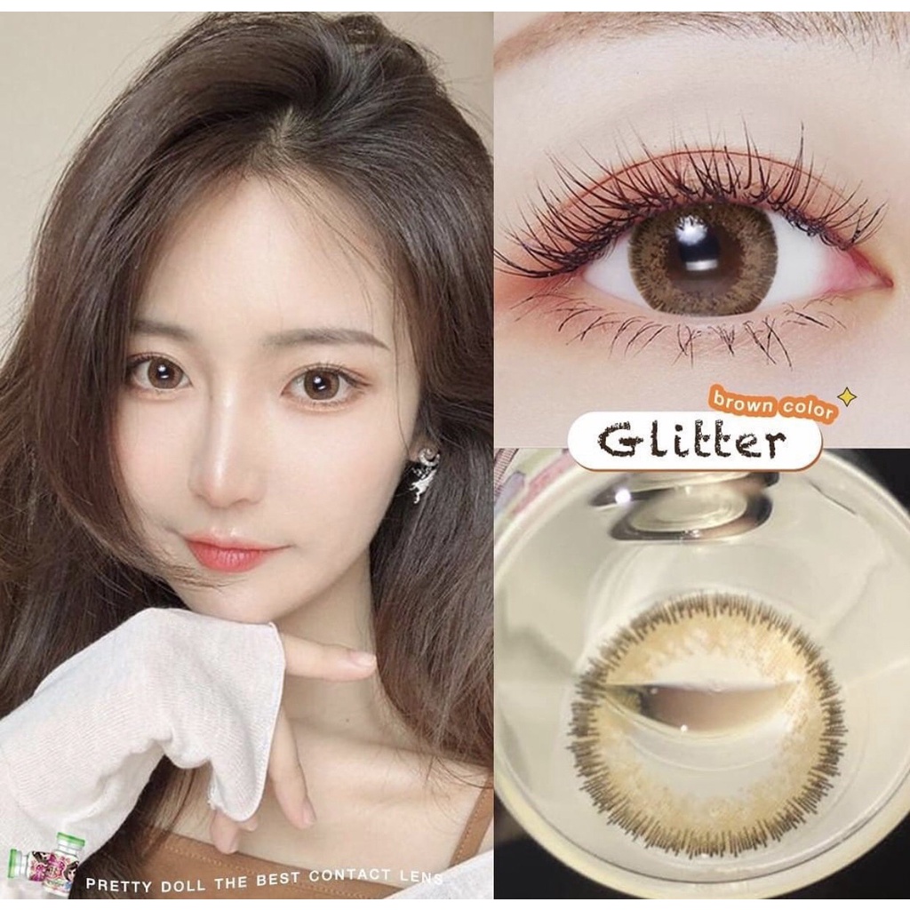(COD)Contactlens ธรรมชาติ Little glitter สายตา+ปกติ Prettydoll 0.00 ถึง - 6.00 เลนส์นิ่มสบายแถมตลับ