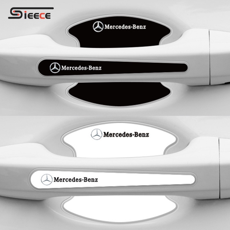 Sieece กันรอยประตูรถยนต์ ฟิล์มกันรอยมือจับประตูรถยนต์ สำหรับ Mercedes Benz W124 W204 W202 W203 W212