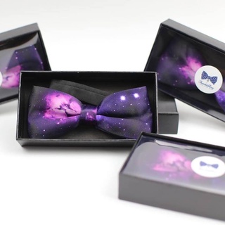 Bowtie Galaxy โบว์ไทด์ลายกาแล็กซี่ (ลายจะไม่เหมือนกันแล้วแต่การตัดผ้า แต่ออกมาสวยทุกอันค่ะ)