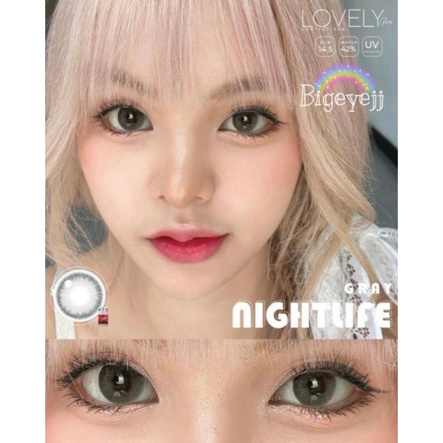 (บิ๊กอาย ตาโต ) Night life gray- Lovelylens บิ๊กอาย  คอนแทคเลนส์ ตาโต สีเทา เน้นตาโต เซ็กซี่ รุ่นใหม