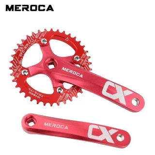 MEROCA CX FKQB จักรยาน crankset จักรยานเสือภูเขาสแควร์รูข้อเหวี่ยง 104BCD สําหรับ MTB 170mm32/34/36/38/40/42T โซ่ล้อจักรยานข้อเหวี่ยง