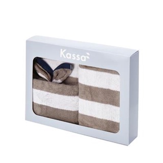 Homehapp ชุดผ้าขนหนู Gift Set KASSA HOME รุ่น Low Twist ขนาด 16 x 32, 27 x 54 นิ้ว สีเทา