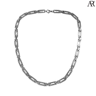 ANGELINO RUFOLO Necklace ดีไซน์ Silver Twist Chain สร้อยคอ Stainless Steel 316L(สแตนเลสสตีล)คุณภาพเยี่ยม สีเงิน