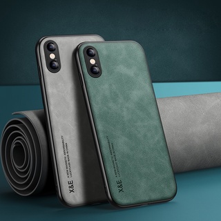 สําหรับ iPhone X XR Xs Max 7 8 Plus หรูหรา กันกระแทก ธุรกิจ ย้อนยุค เคสนิ่ม