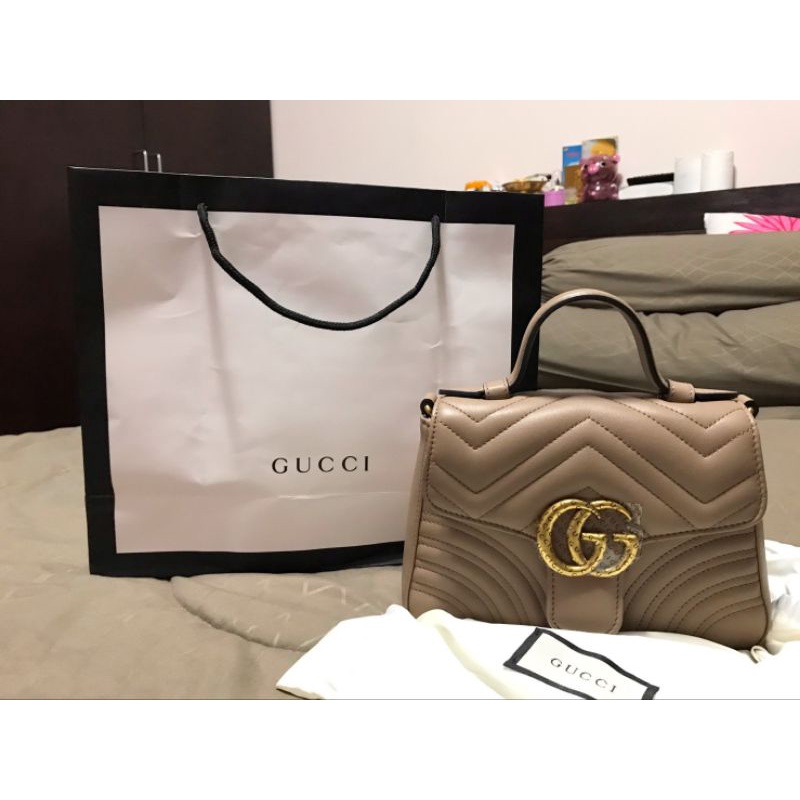 กระเป๋า gucci marmont top handle small