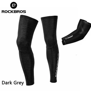 ROCKBROS กางเกงขายาวสำหรับขี่จักรยาน UV ปลอกขารัดกล้ามเนื้อ แถบยางซิลิโคน UPF50+