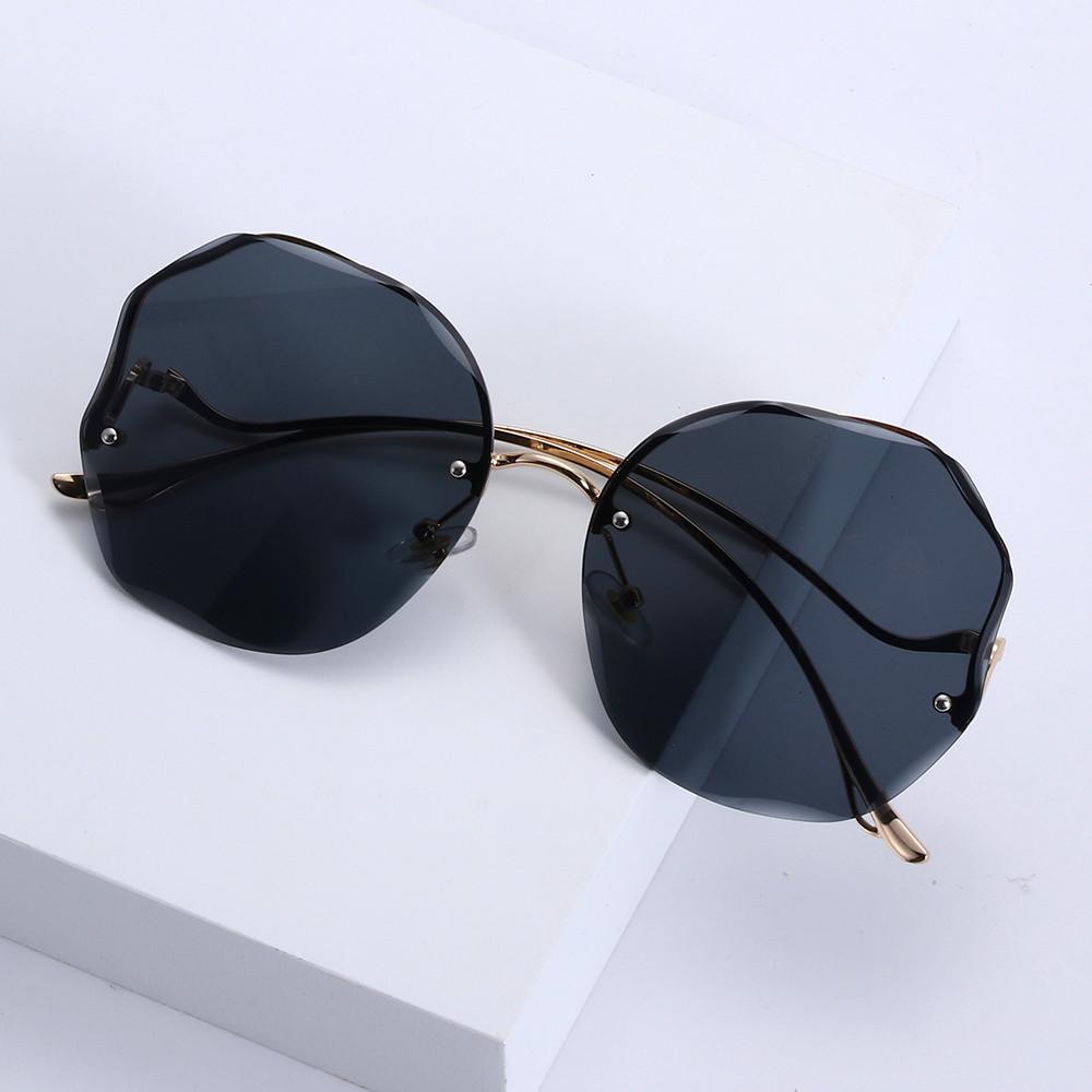 Moily Women Men Gradient Sunglasses Eyewear Sun Glasses Vintage Rimless Sunglasses Uv400 Metal 