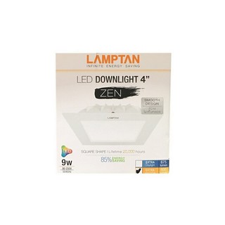 ดาวน์ไลท์ ZEN LED 9W WARMWHITE LAMPTAN ALUMINIUM WHITE 4" SQUARE | LAMPTAN | LED 4"ZEN Square WW โคมไฟดาวน์ไลท์ ไฟเพดาน