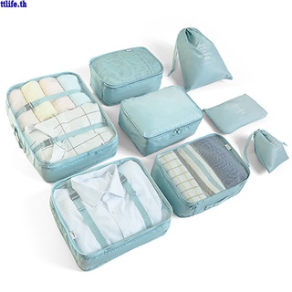 【ANDES】title  Suitcase Organiser Set 8 Pieces Packing Cubes For Clothes Packing Cubes For Backpack Clothes Bags For Suitcases Packing Bags Set With Cosmetic Bag