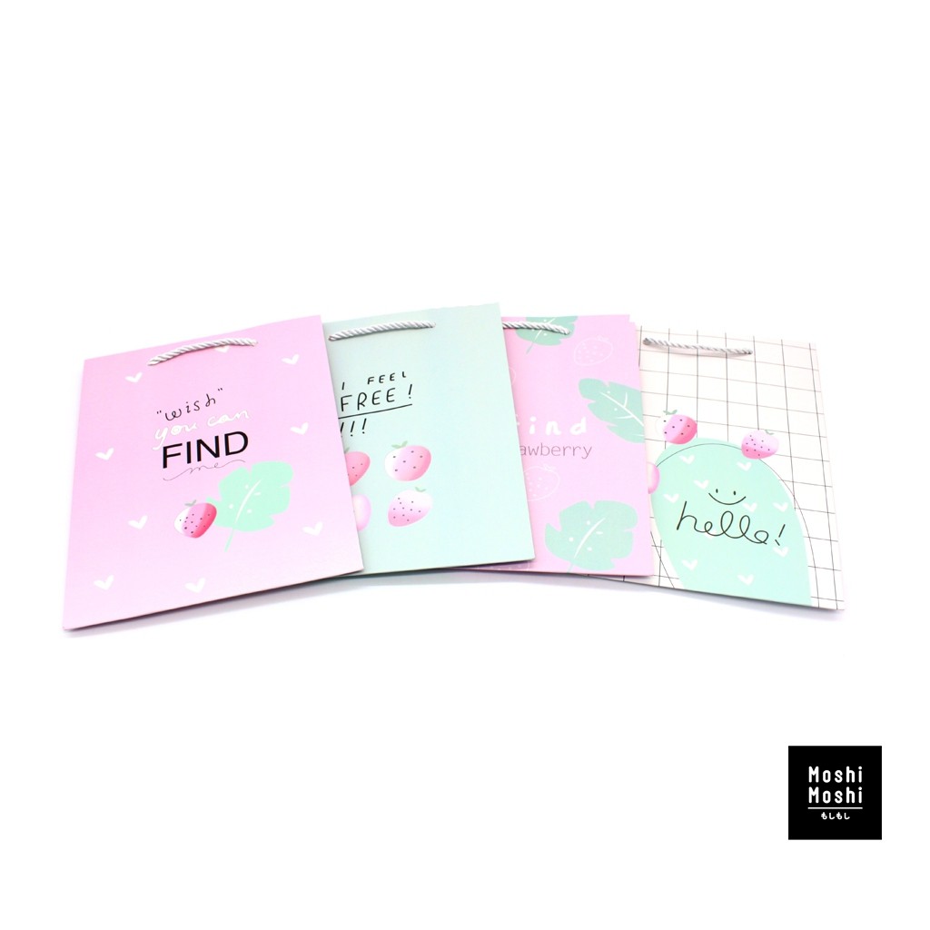 Moshi Moshi ถุงกระดาษพิมพ์ลาย ถุงกระดาษหูหิ้ว เชือกแบบเกลียว รุ่น ...