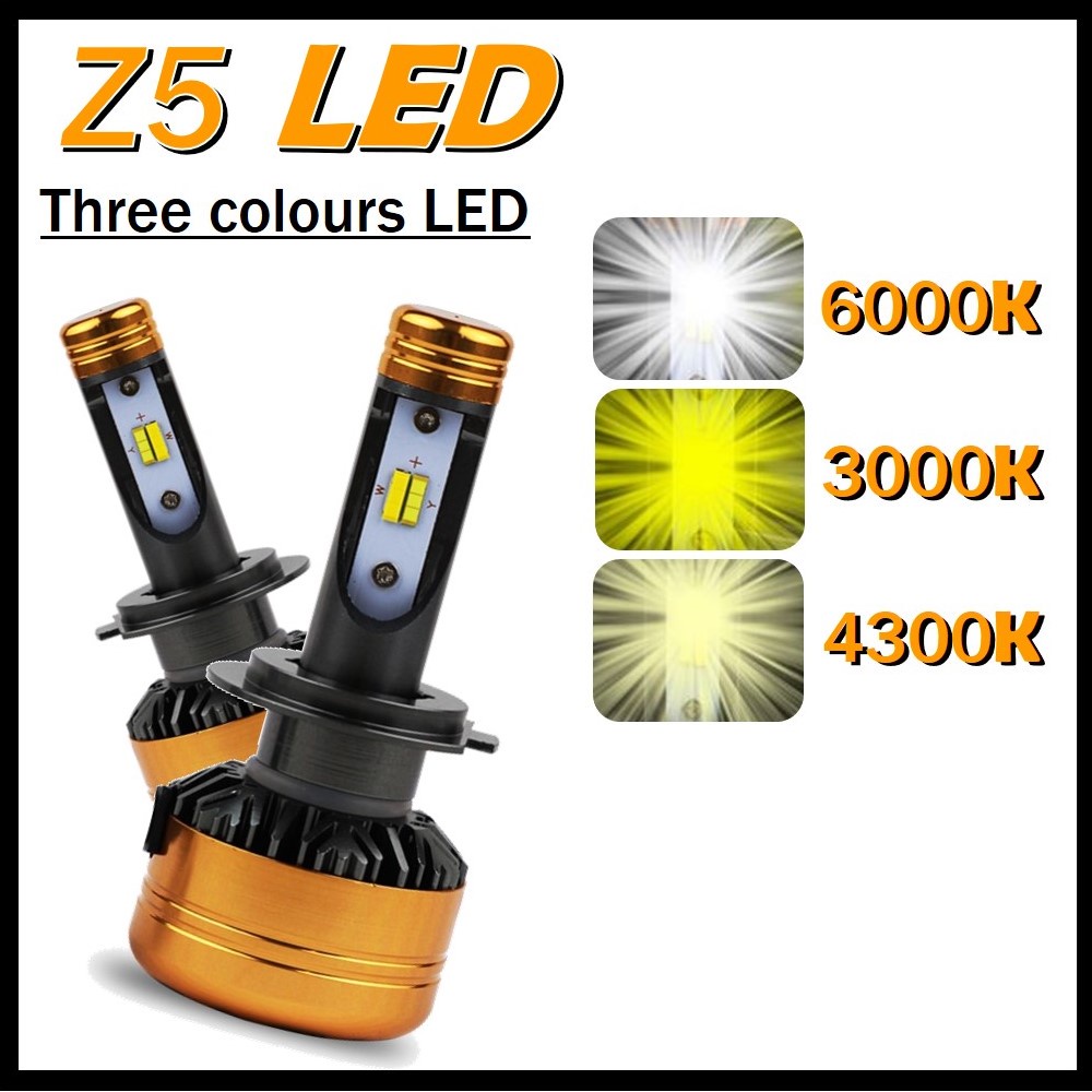 2pcs ไฟหน้า LED H1 H4 H7 H11 9005 9006 ไฟหน้า LED super bright LED ไฟหน้าอัตโนมัติ 3000K 4300K ​​คาร