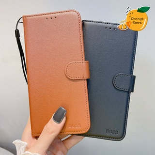 (พร้อมส่งจากไทย) เคส Oppo เคสฝาพับ Boss มีสายคล้องมือ Oppo Reno6(5G) Reno6z(5G) A15 Reno2f Reno5(5g) A3s A59 A57 A39 F11