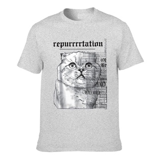 เสื้อยืดโอเวอร์ไซส์Taylor White Cat Tee Swift Rep Tour Mens Cotton T-ShirtS-3XL