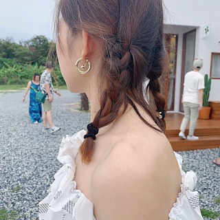 ‼️ตุ้มหูเงินแท้ แพ้ง่ายใส่ได้💯Maisie Gold Hoop (3cm)