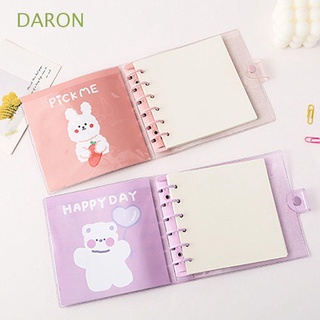 DARON Student Binder Notebook 6 Ring Stationery Supplies 2022 Notepad Agenda Planner Portable Journals Office School Cartoon Square Loose-Leaf