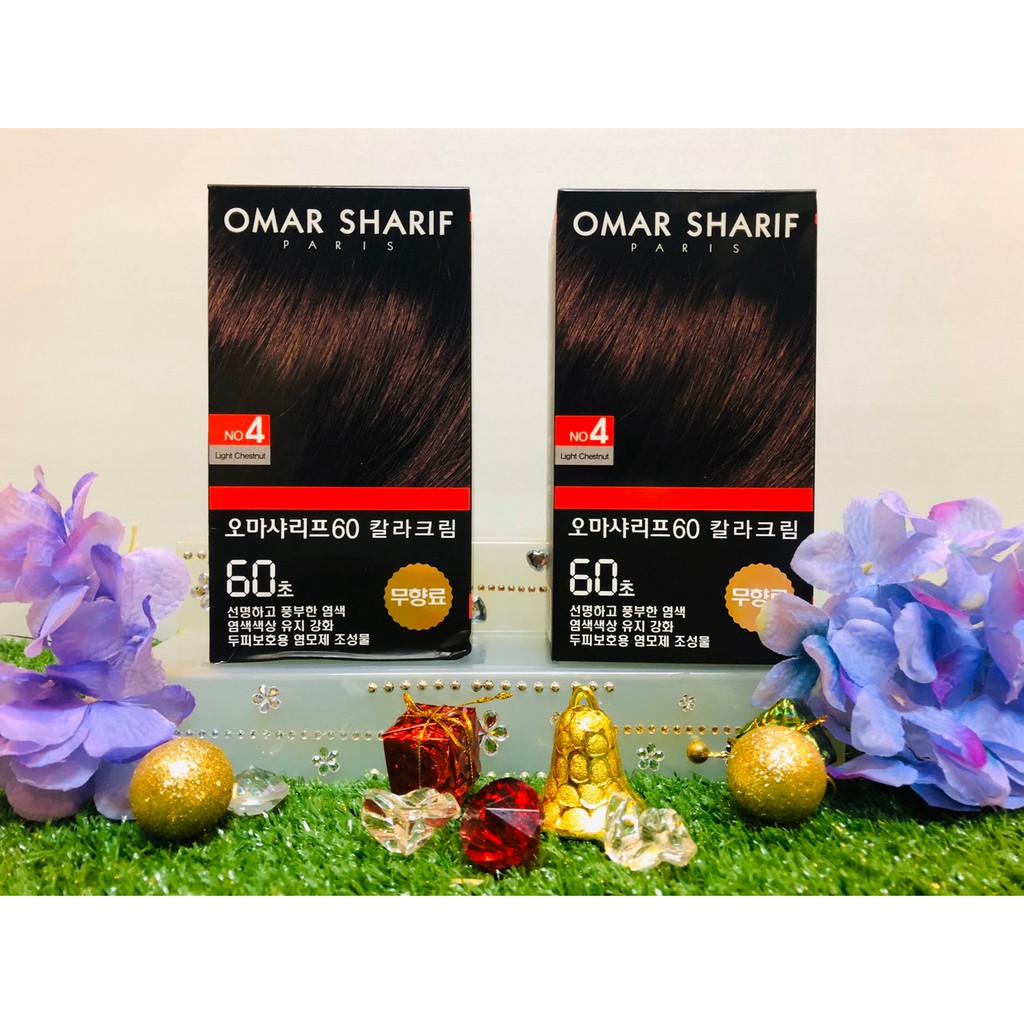 OMAR SHARIF 60 SECOND COLOR CREAM (Light Chestnut) No4. 2 pcs