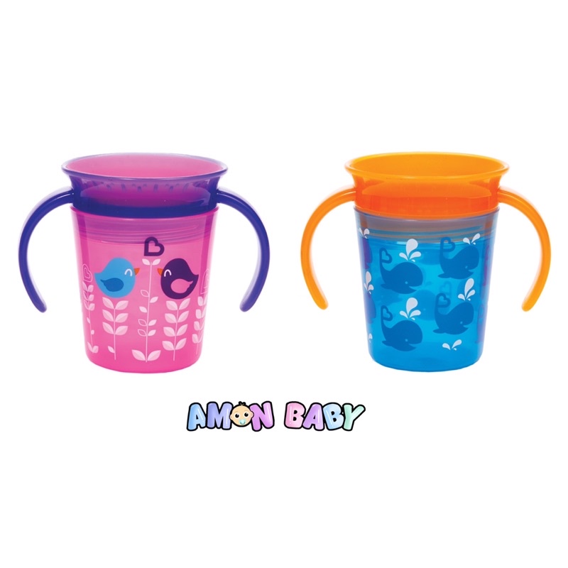 ส่งฟรี***Munchkin แก้วหัดดื่ม 6oz. Miracle 360 Trainer Cup มีหูจับ มีสองแบบ