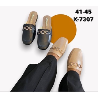 รองเท้าเปิดส้น ไซส์ใหญ่ 41-45 อะไหล่เหล็ก รองเท้าผู้หญิง รองเท้าแฟชั่น รองเท้าคนอ้วน รองเท้าสาวอวบ รองเท้าสาวสอง - SHER