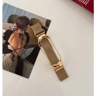สายรัด Mi Band 3 สายรัดโลหะสแตนเลส Xiaomi Band 3 4 5 6 7 8 สายรัดแบบ Milanese Loop miband 8/9/10