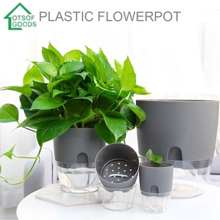 Watering Planter Plastic Clear Self Watering Flower Pot Water Storage Basin