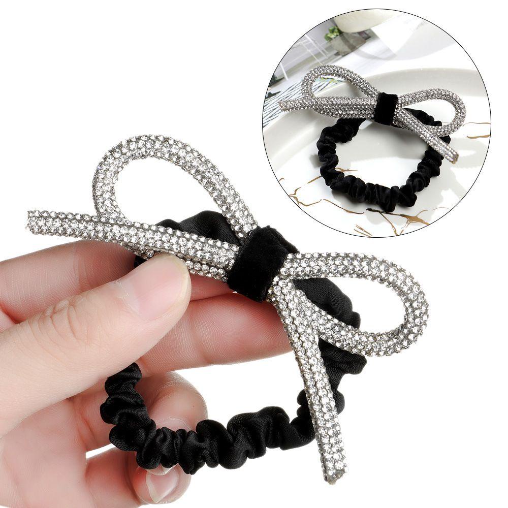 OKDEALS Hair Accessories Diamond-studded Women Head Rope Bow Hair Tie ...