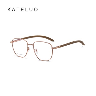 [พร้อมกล่อง] Kateluo CJ10619 แว่นตาผู้ชาย TR90 + โลหะผสม ลายไม้ ย้อนยุค กรอบแว่นสี่เหลี่ยม เลนส์แบน ป้องกันความเมื่อยล้า แว่นตาคอมพิวเตอร์