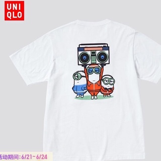 [S-5XL] Uniqlo เสื้อยืด คอกลม แขนสั้น ลายมินเนี่ยน UT สีเหลือง สําหรับผู้ชาย ผู้หญิง 442286