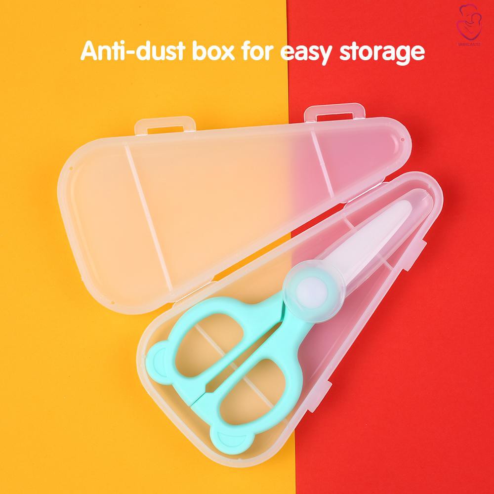 bcaBaby Food Scissors Ceramic with Storage Box Portable Baby DIY Food ...